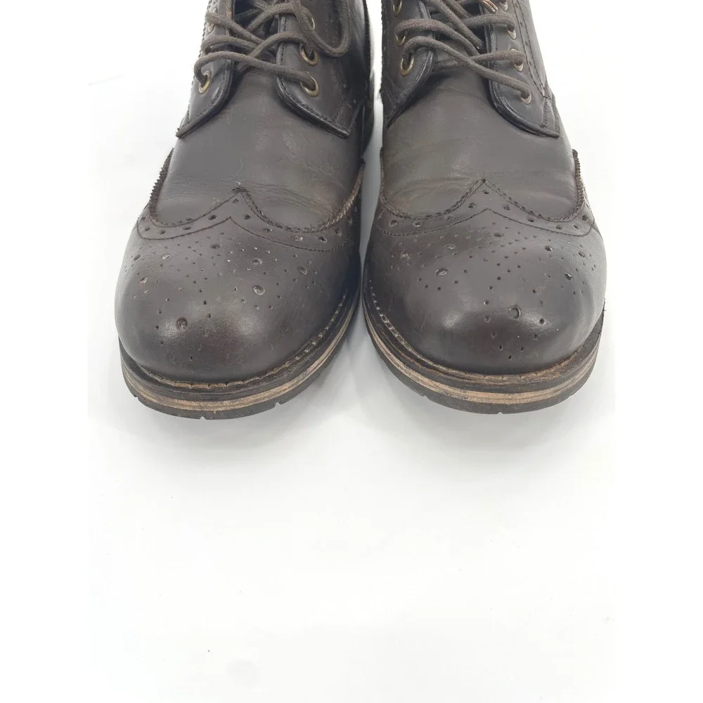 Aldo Wingtip Boots Mens 42 US 9 Brown Leather Brogue Lace Up Classic Academia